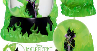 Globo de Neve Malévola Cercada de Fogo Verde de A Bela Adormecida