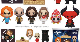 Chaveiros Universal Horror 3D Figural Bag Clips Série 4 com Abigail, M3GAN, Chucky, Dr Loomis, R.J. McReady, Angela e Katherine entre outros