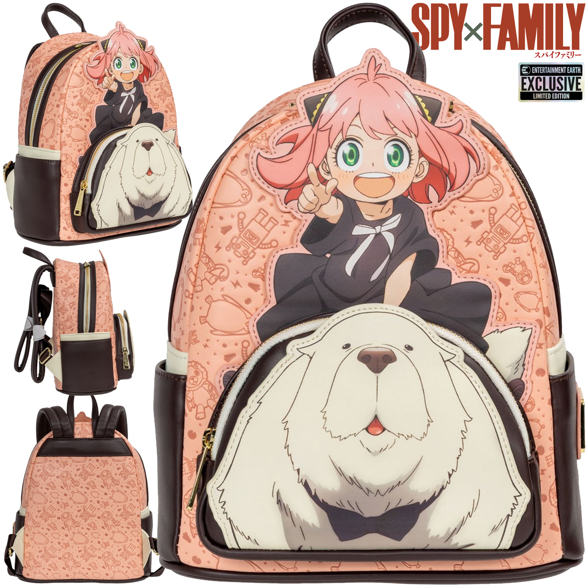 Mini-Mochila da Série Anime Spy x Family com Anya e o Cachorro Bond