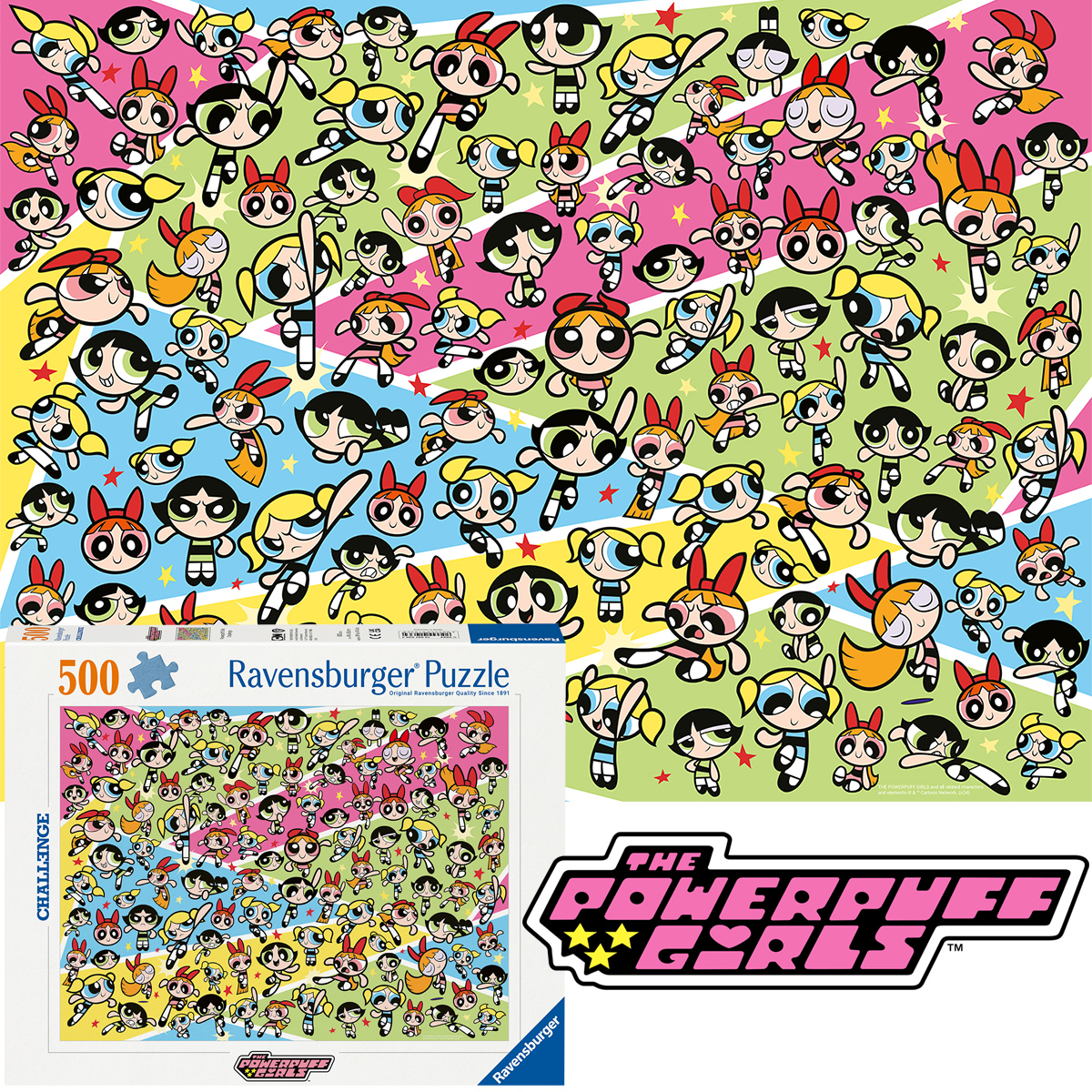 Quebra-Cabeça As Meninas Superpoderosas Challenge com 500 Peças (Ravensburger)