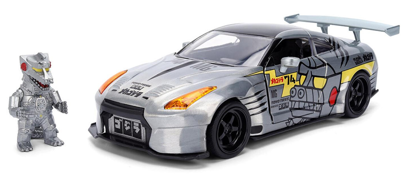 Set Mechagodzilla Hollywood Rides com Nissan GT-R R35 Ben Sopra