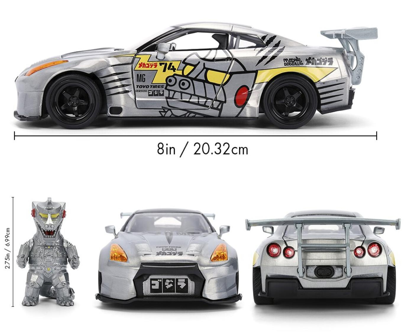Set Mechagodzilla Hollywood Rides com Nissan GT-R R35 Ben Sopra