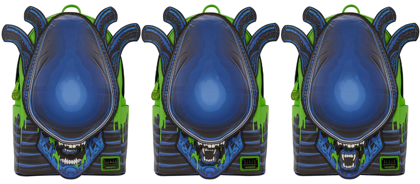 Mochila Alien Xenomorfo com Slime Verde Fosforescente
