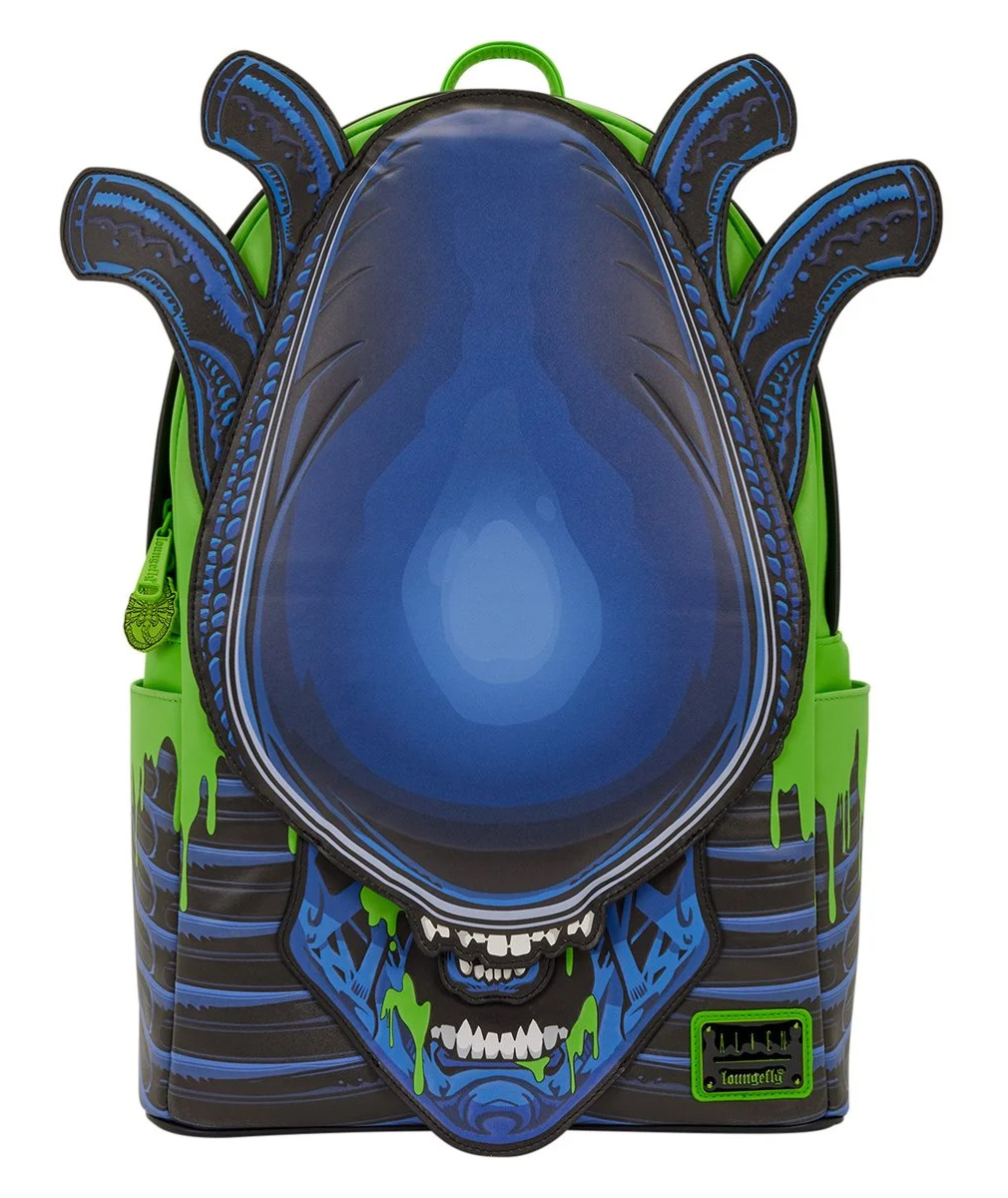Mochila Alien Xenomorfo com Slime Verde Fosforescente