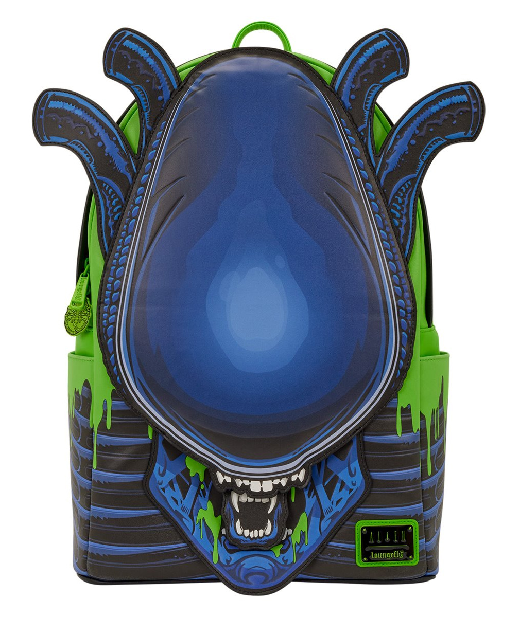 Mochila Alien Xenomorfo com Slime Verde Fosforescente