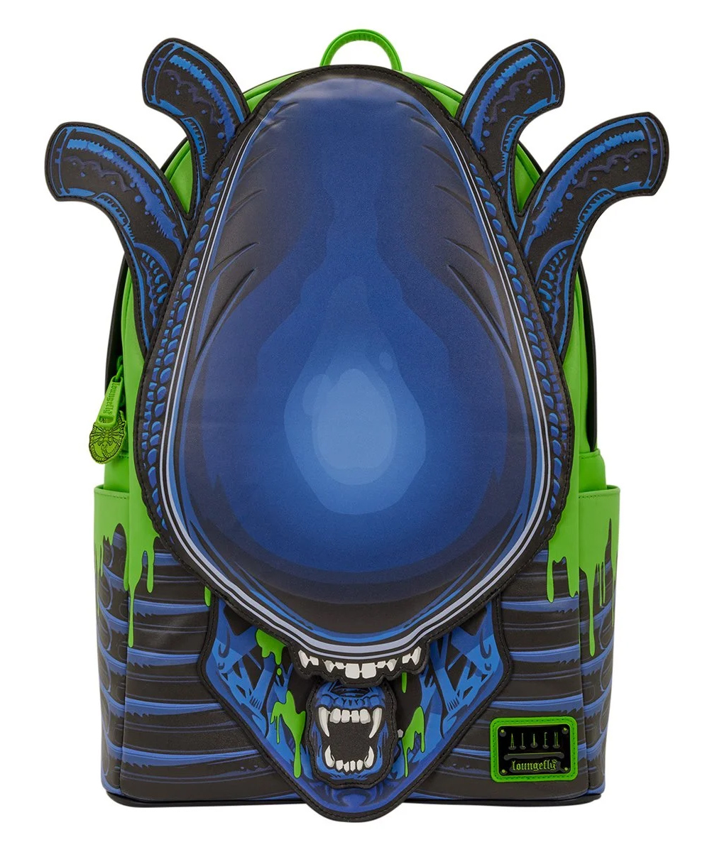 Mochila Alien Xenomorfo com Slime Verde Fosforescente