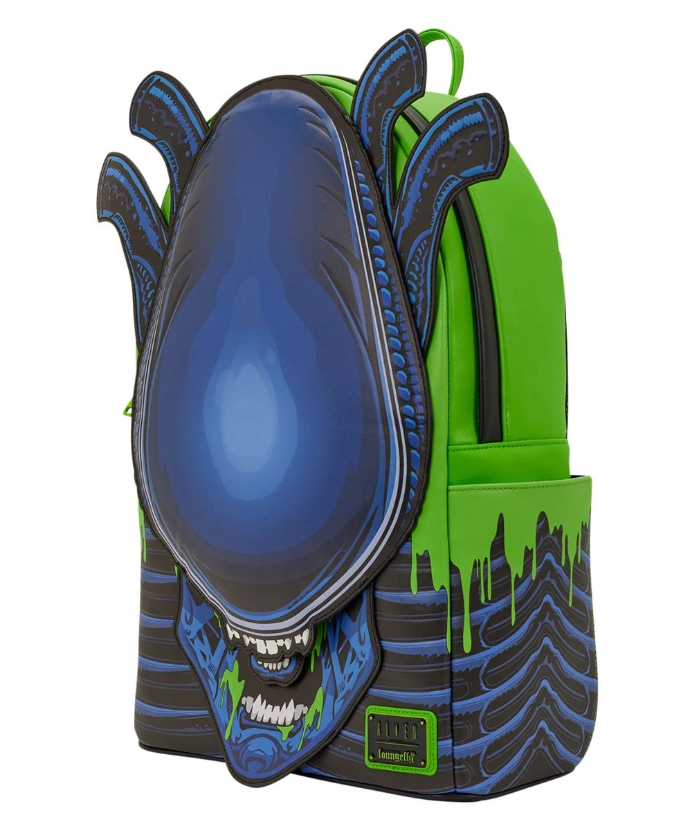 Mochila Alien Xenomorfo com Slime Verde Fosforescente