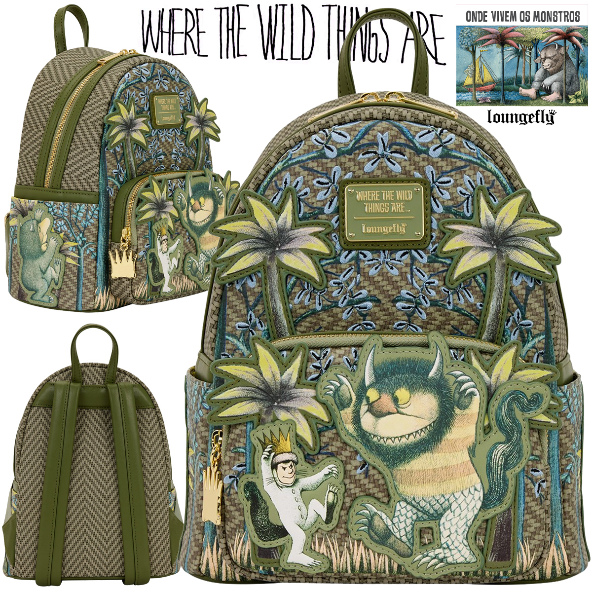 Mini-Mochila Onde Vivem os Monstros (Where the Wild Things Are)