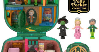 Playset Wicked: Para Sempre Polly Pocket Compact com Elphaba, Glinda e o Mágico