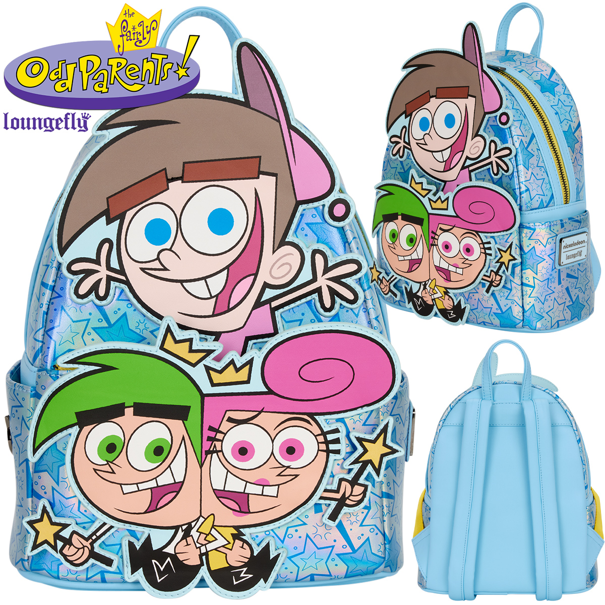 Mini-Mochila Os Padrinhos Mágicos com Timmy, Cosmo e Wanda (Nickelodeon)