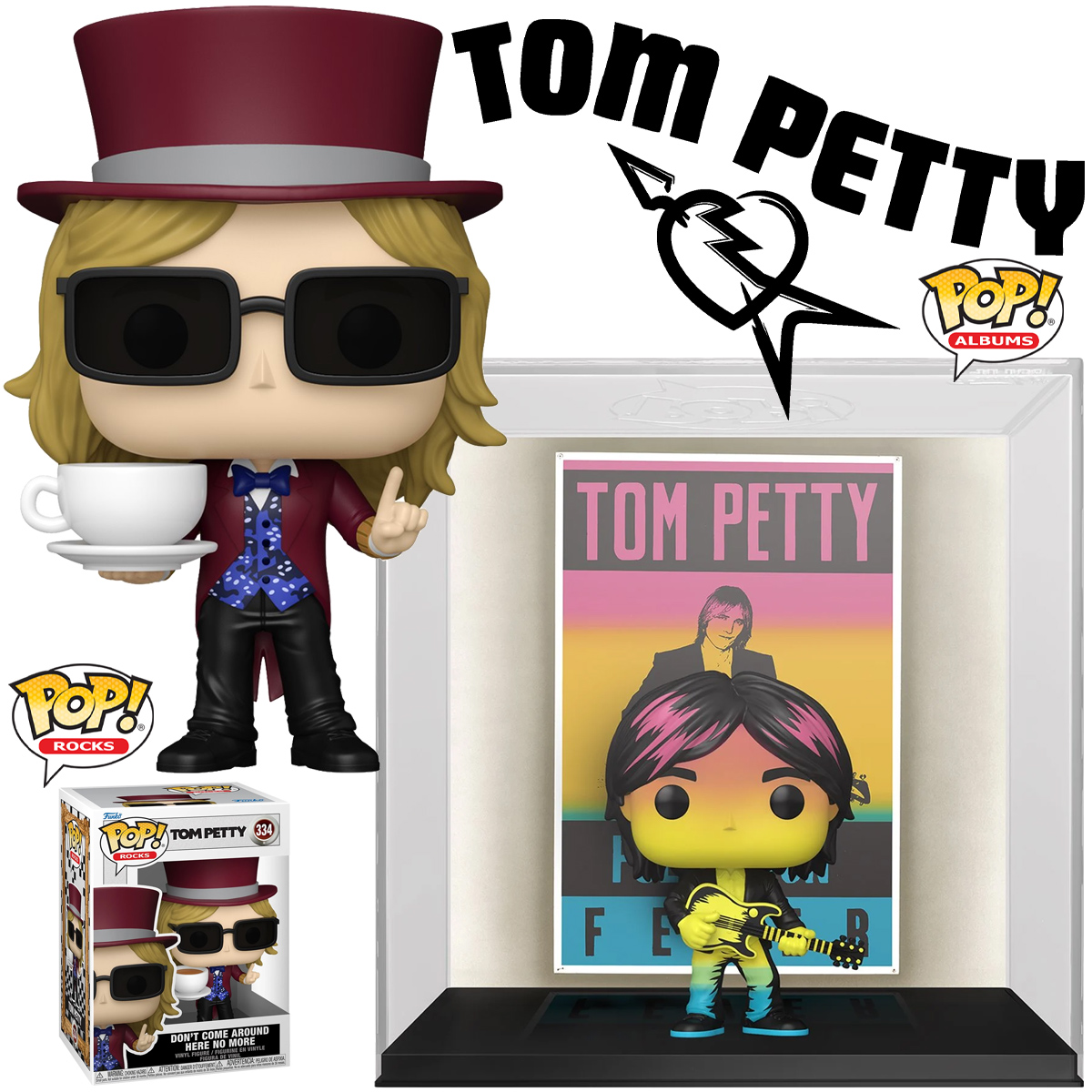 Tom Petty Chapeleiro Maluco Pop! Rocks e Tom Petty “Full Moon Fever” Pop! Albums