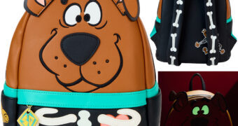 Mini-Mochila Scooby-Doo Cosplay de Esqueleto com Ossos Fosforescentes (Halloween)