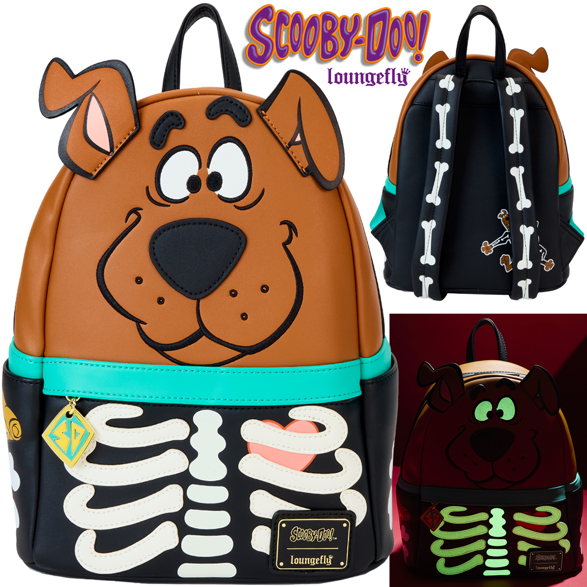 Mini-Mochila Scooby-Doo Cosplay de Esqueleto