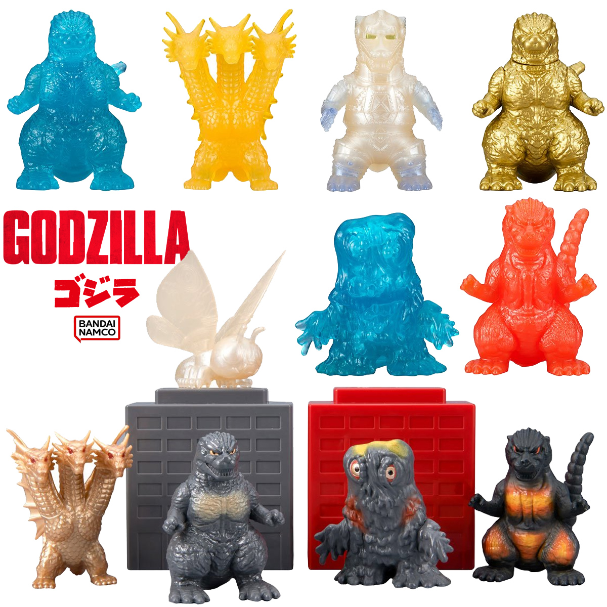 Coleção Mini Godzilla Blind-Box com 11 Kaijus (Bandai)