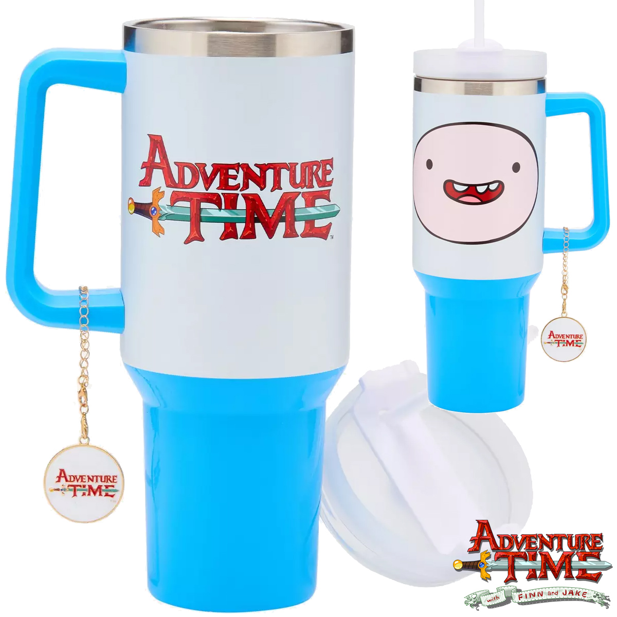 Caneca de Viagem Finn Hora de Aventura de Aço Inoxidável