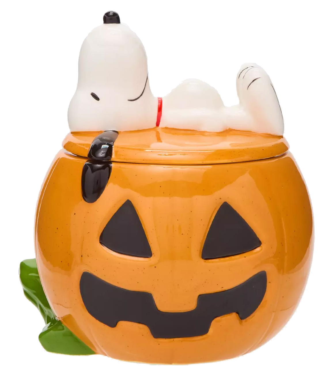 Pote de Cookies Snoopy Dormindo na Abóbora de Halloween