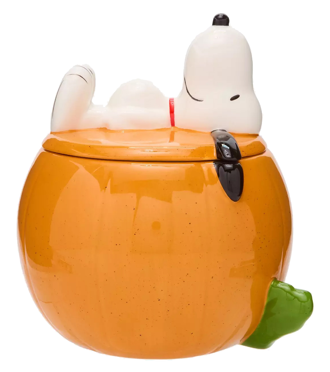 Pote de Cookies Snoopy Dormindo na Abóbora de Halloween