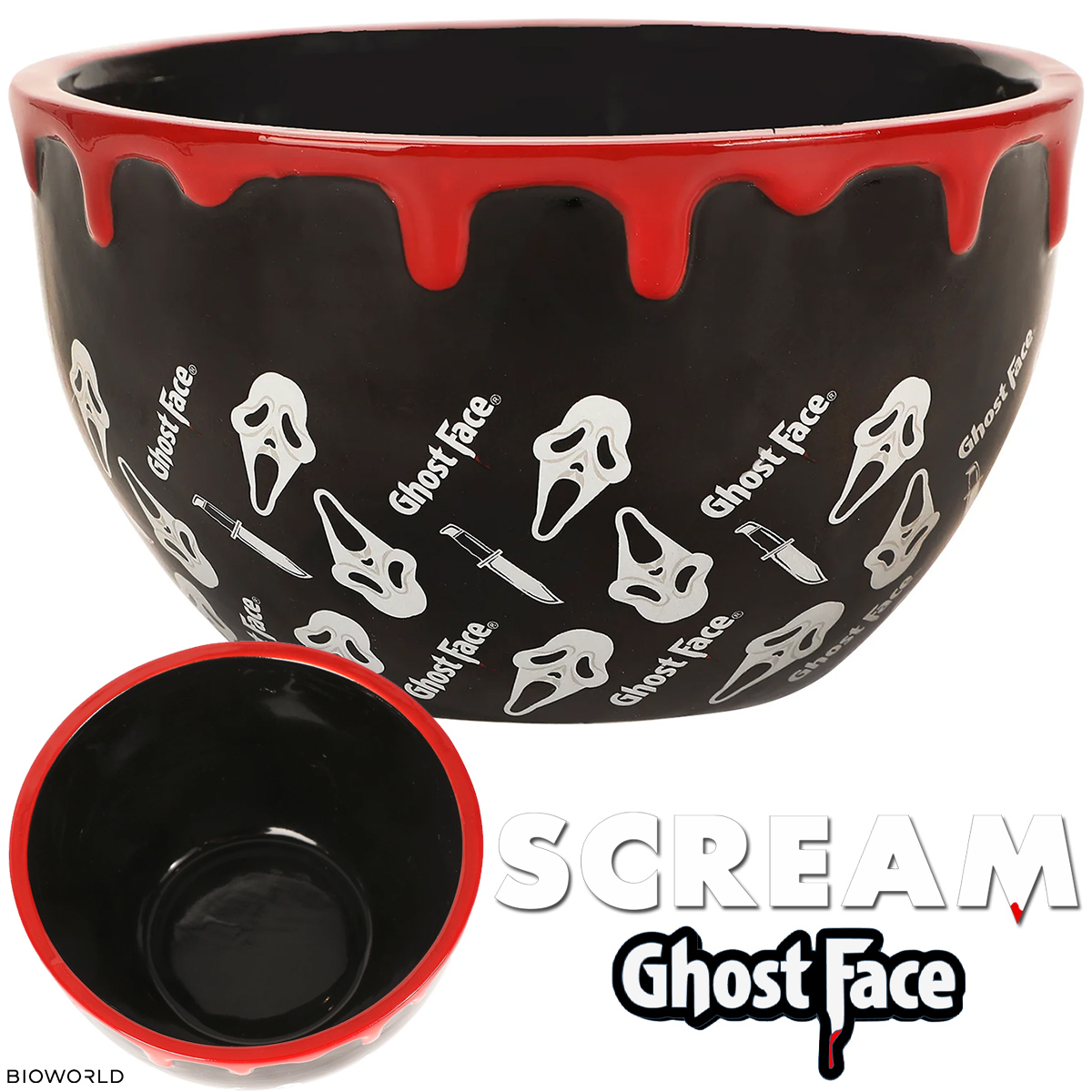 Tigela Ramen Ghostface da Franquia Pânico (Scream) de Wes Craven
