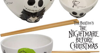 Tigelas Ramen Jack Skellington e o Bicho-Papão Oogie Boogie em Alto Relevo (Nightmare Before Christmas)