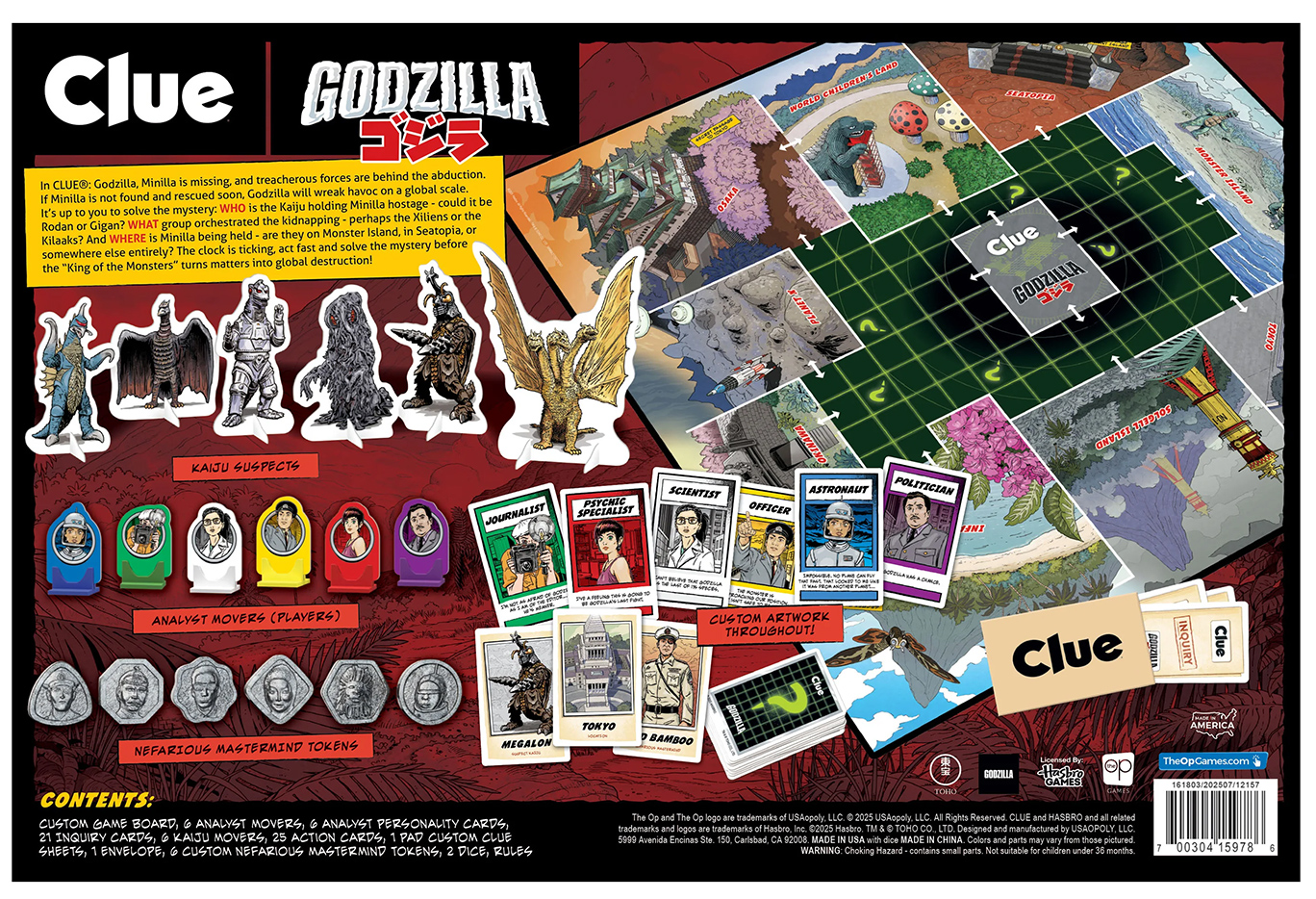Jogo de Tabuleiro Detetive (Clue) Godzilla: Sequestro de Minilla