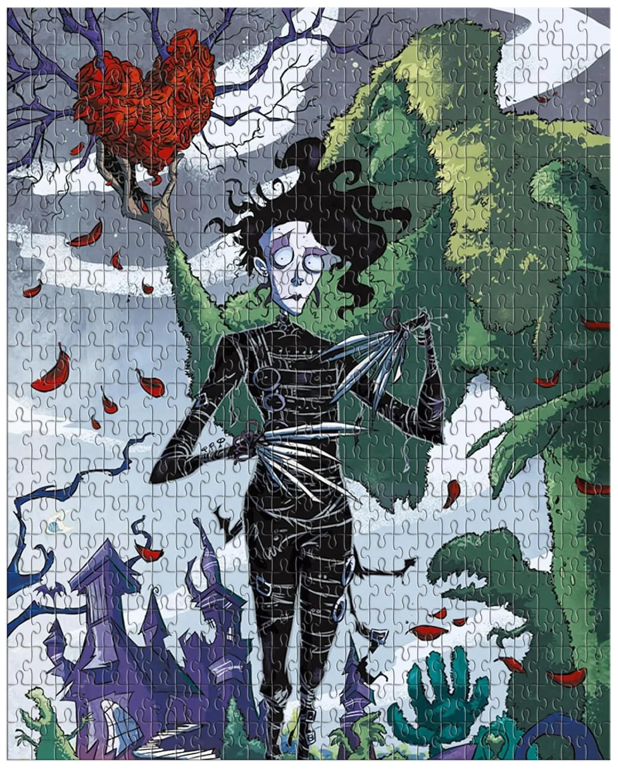 Quebra-Cabeça Edward Mãos de Tesoura de Tim Burton com 500 peças