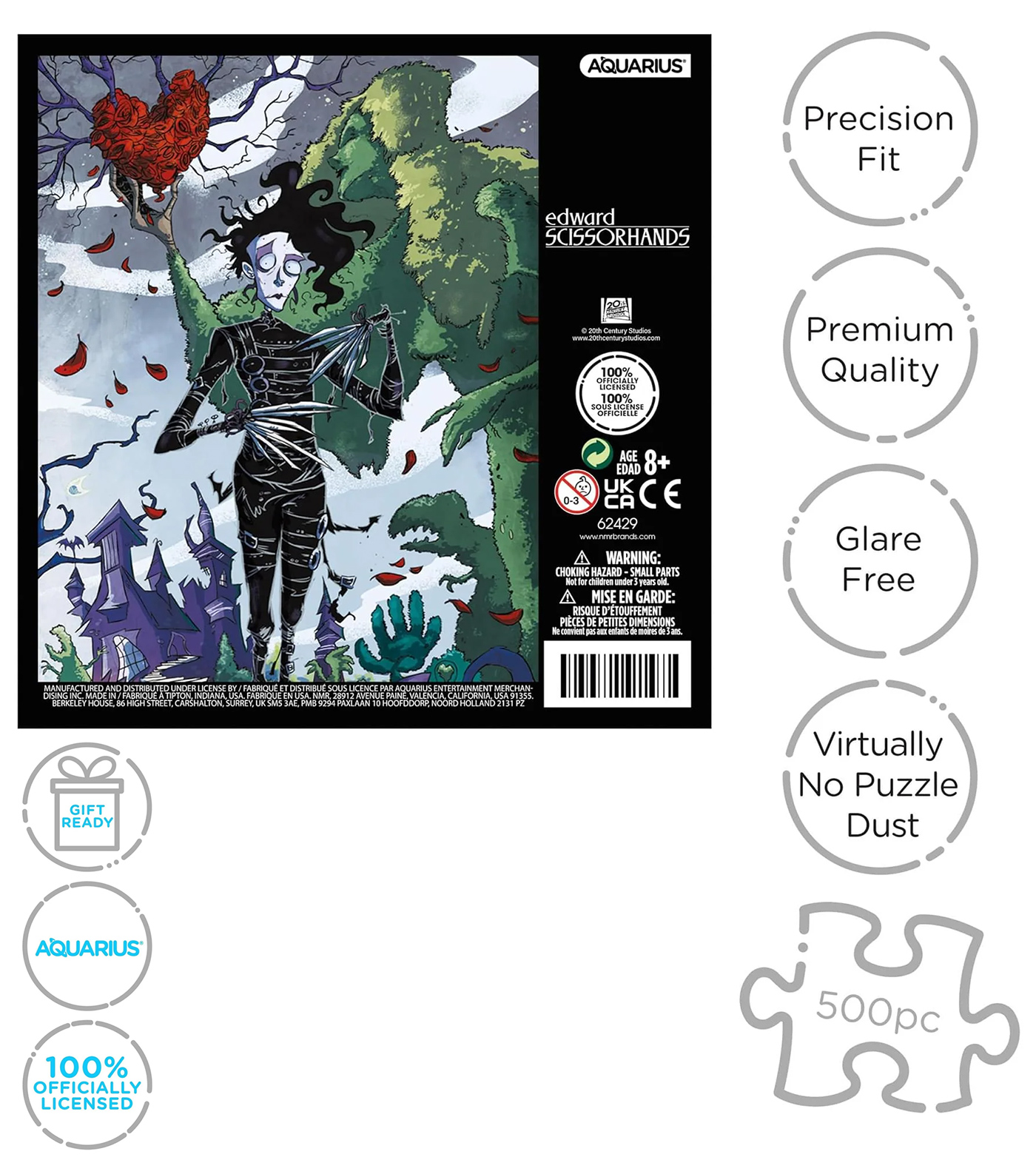 Quebra-Cabeça Edward Mãos de Tesoura de Tim Burton com 500 peças