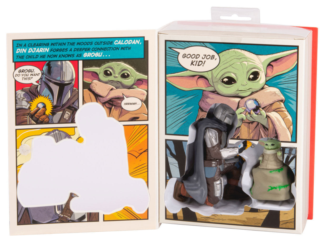 Enfeites de Natal Star Wars Mandalorian com Din Djarin e Grogu