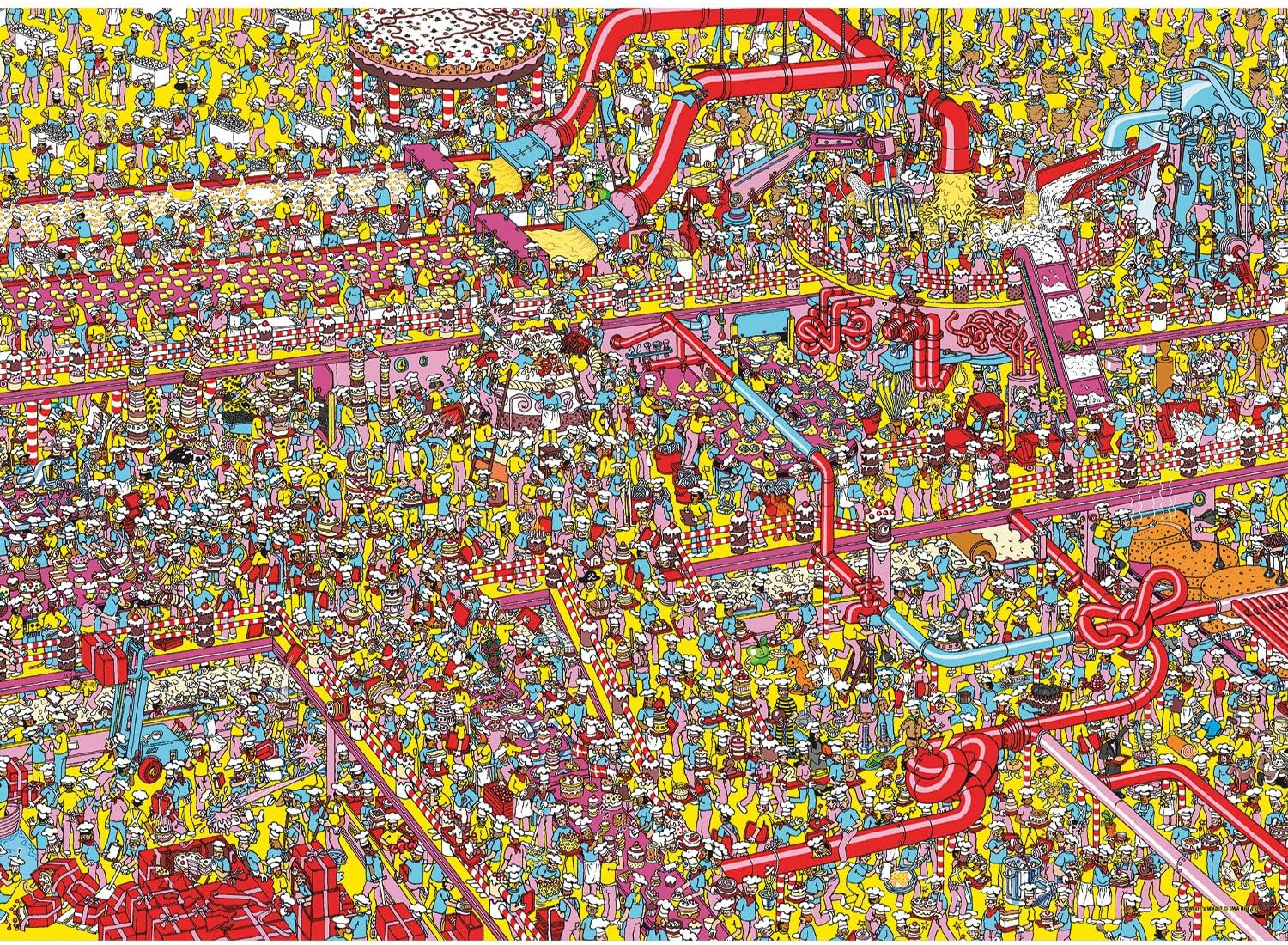 Quebra-Cabeça Onde está Wally? na Fábrica de Bolo com 1.000 peças