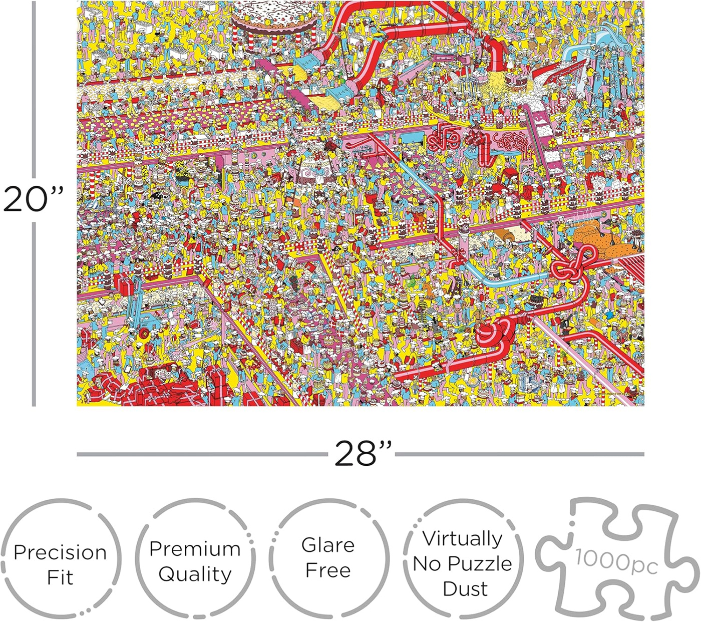 Quebra-Cabeça Onde está Wally? na Fábrica de Bolo com 1.000 peças