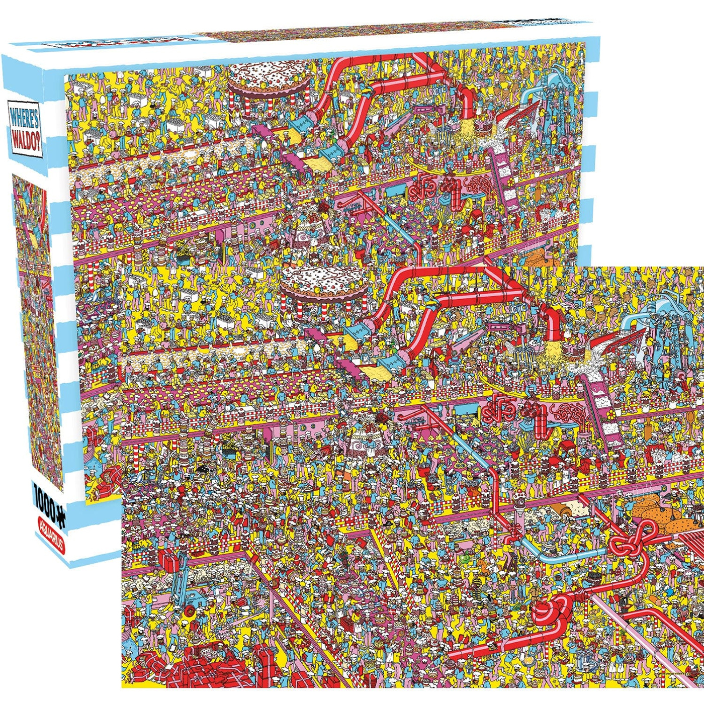 Quebra-Cabeça Onde está Wally? na Fábrica de Bolo com 1.000 peças