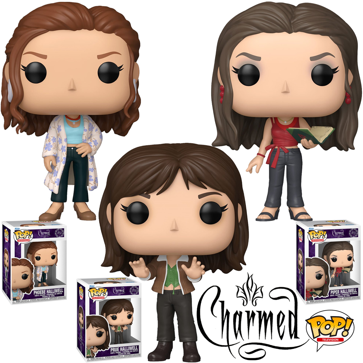 Bonecas Pop! TV da Série Charmed - Jovens Bruxas com Prue, Piper e Phoebe
