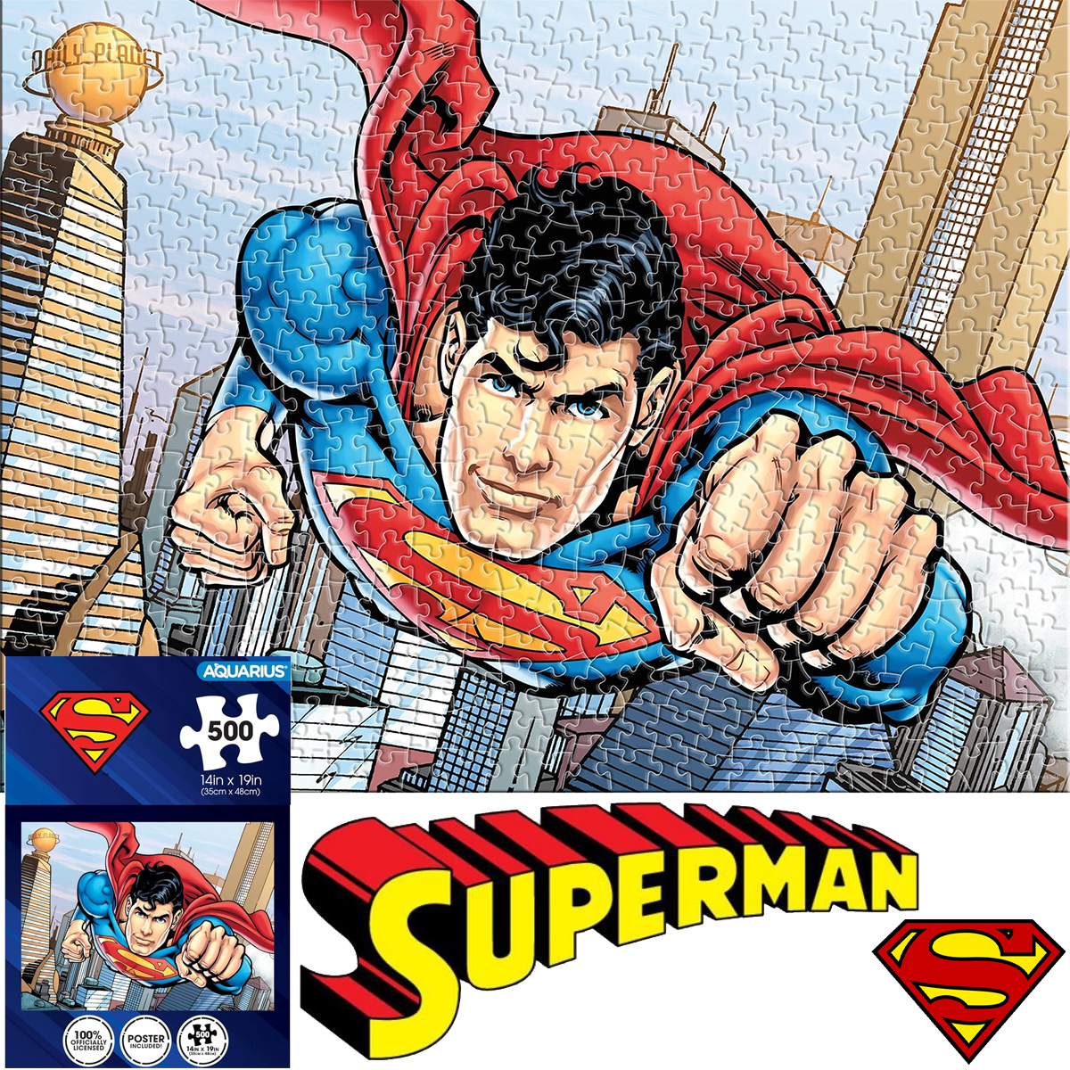 Quebra-Cabeça Superman Voando Sobre Metrópolis