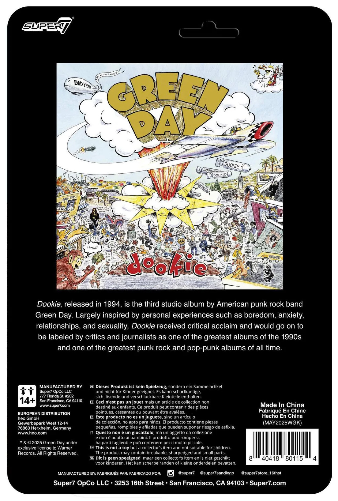 Action Figure Cão Dookie Dog ReAction da Banda Green Day