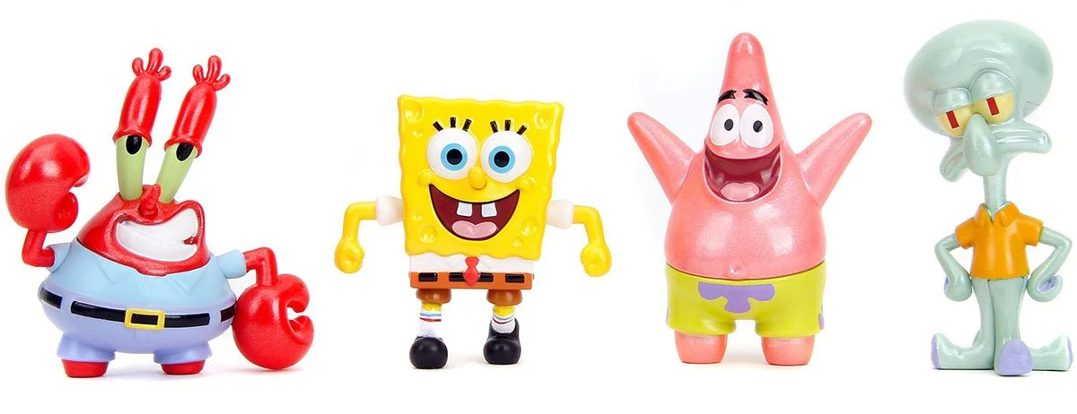 Mini-Figuras Bob Esponja Calça Quadrada MetalFigs de Metal Fundido