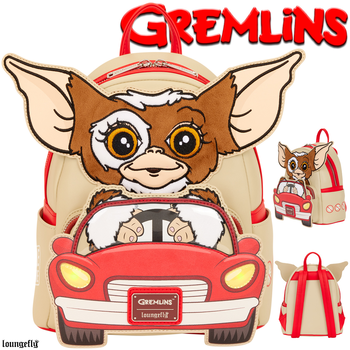 Mini-Mochila Gremlins com Gizmo no Carro