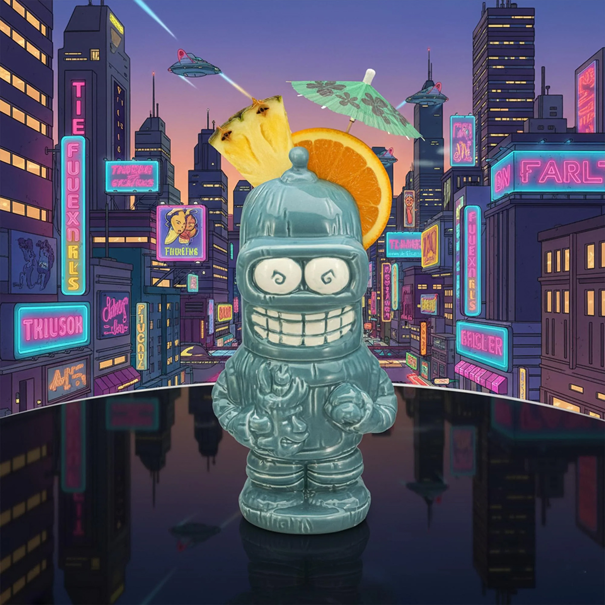 Canecas Futurama Geeki Tikis com Bender, Dr. Zoidberg e Nibbler