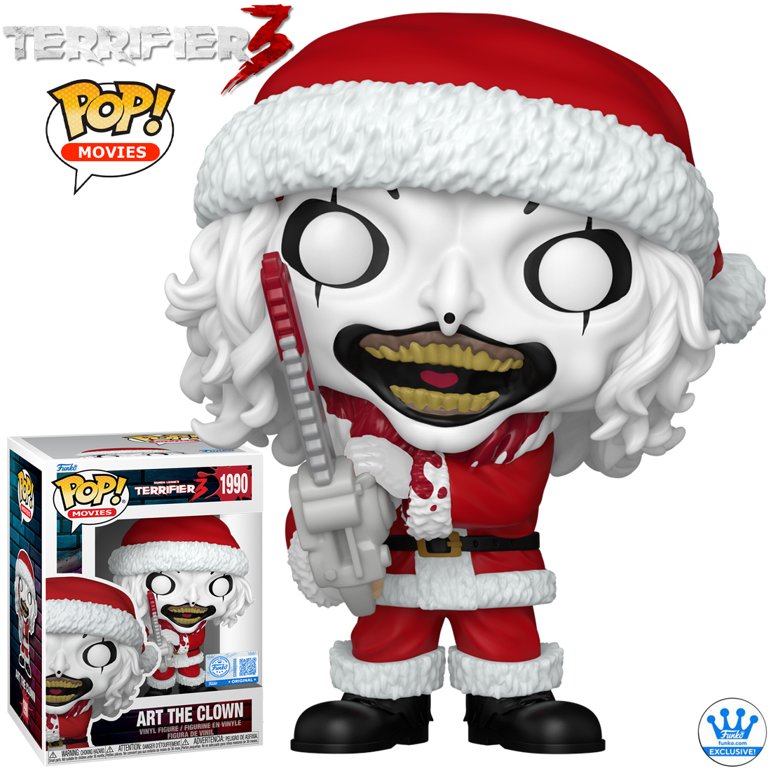 Boneco Pop! Palhaço Art the Clown Vestido de Papai Noel (Terrifier 3)