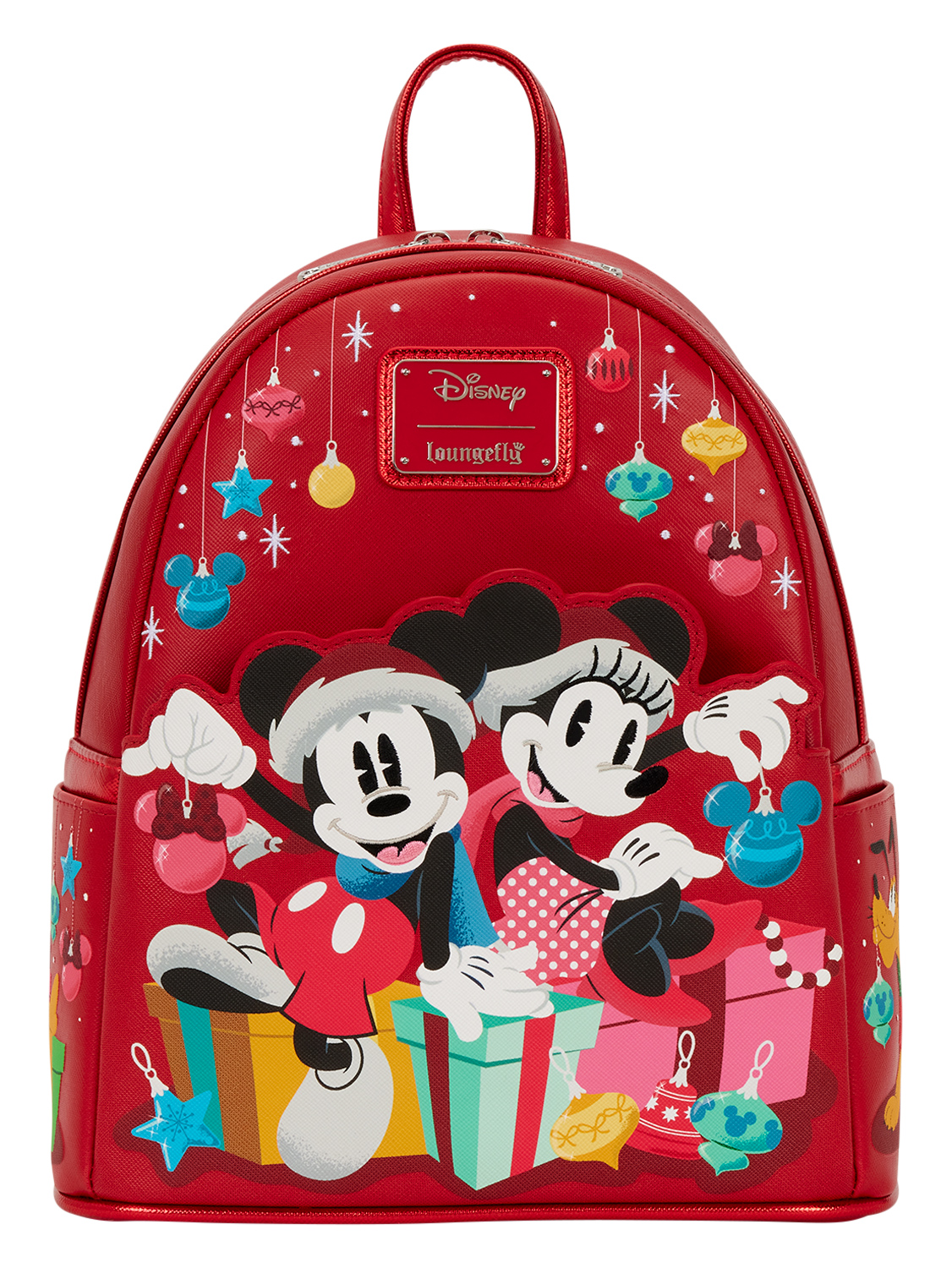Mini-Mochila Mickey & Minnie com Presentes e Enfeites de Natal (Loungefly)