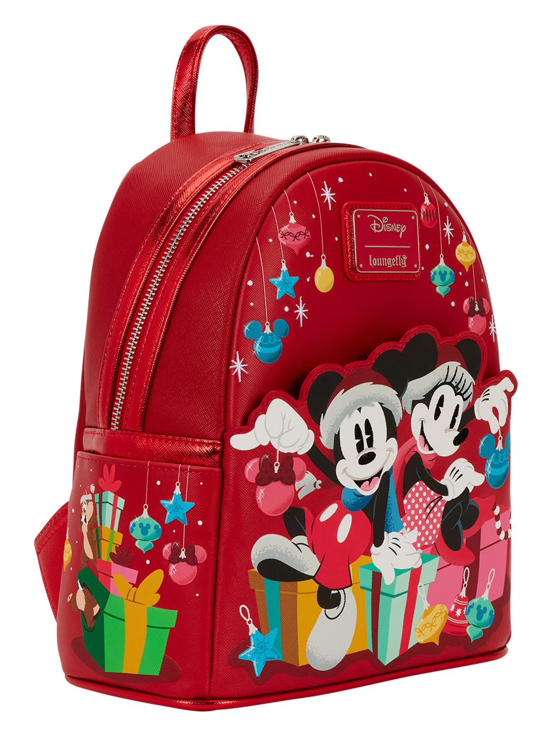 Mini-Mochila Mickey & Minnie com Presentes e Enfeites de Natal (Loungefly)