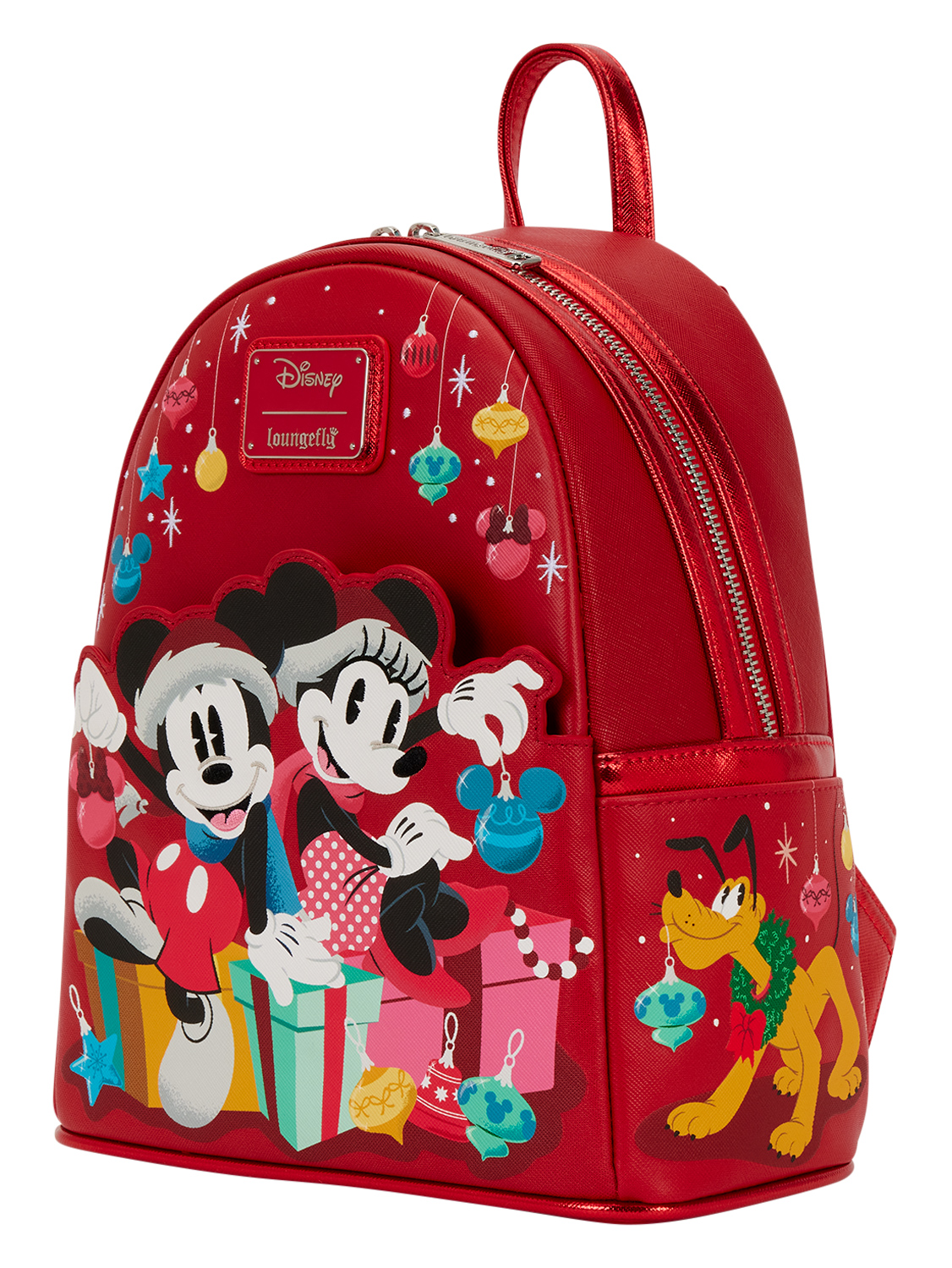 Mini-Mochila Mickey & Minnie com Presentes e Enfeites de Natal (Loungefly)