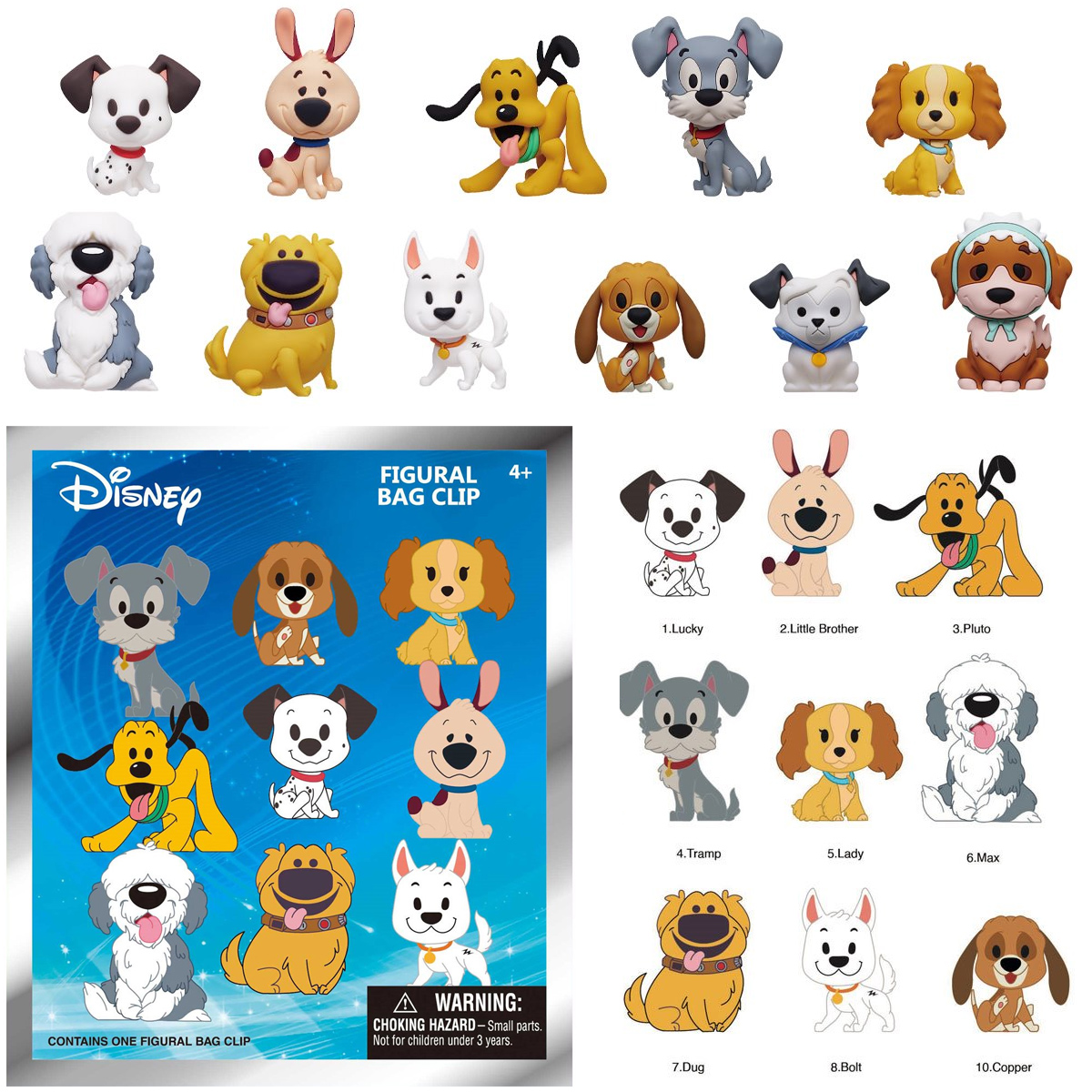 Chaveiros Cachorros Disney 3D Figural Bag Clips