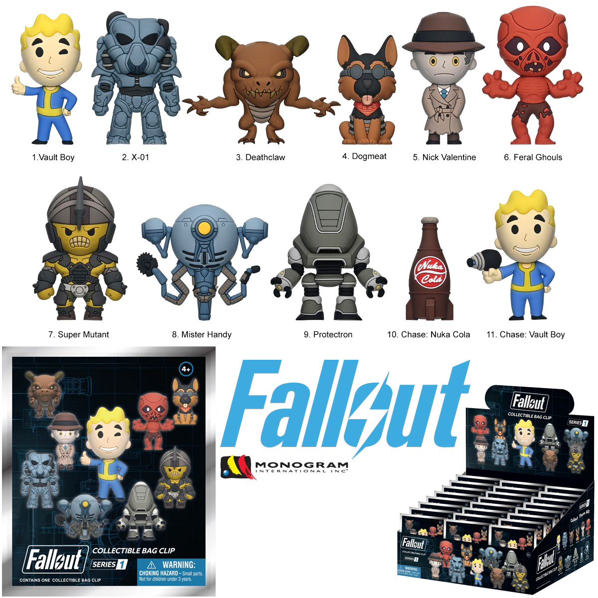 Chaveiros Fallout 3D Figural Bag Clips (Blind-Bag)