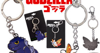 Chaveiros Godzilla e Mothra Chibi de Metal Esmaltado