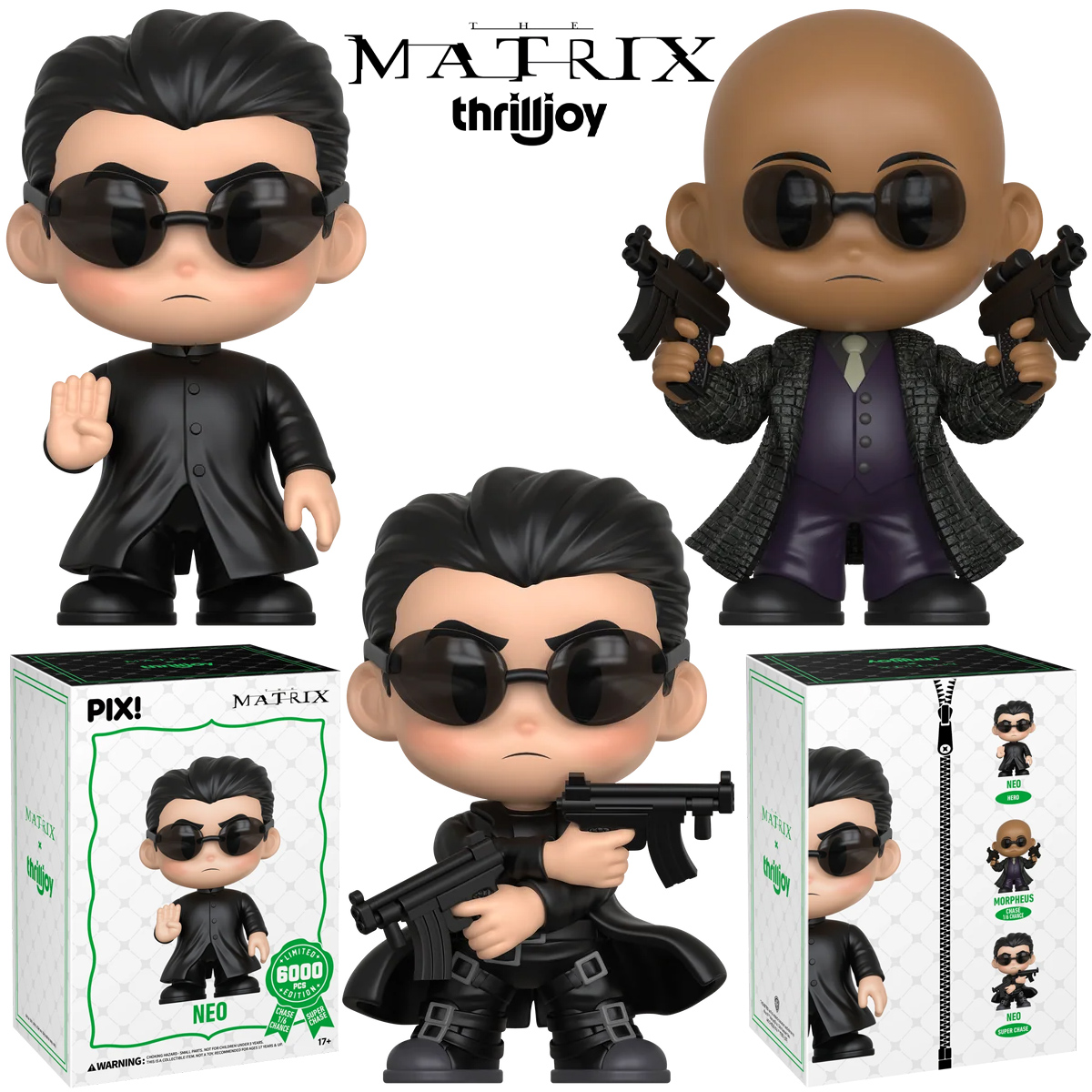 Bonecos The Matrix Thrilljoy PIX! com Neo e Morpheus
