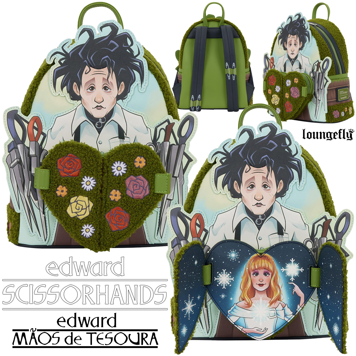 Mini-Mochila Edward Mãos de Tesoura (Loungefly)