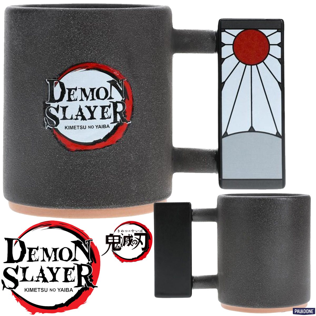 Caneca Demon Slayer: Kimetsu no Yaiba com Brinco Hanafuda de Tanjiro na Alça