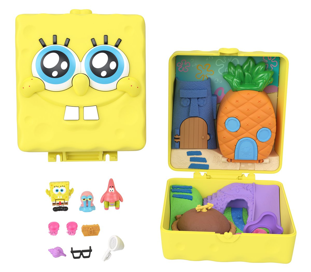 Playset Bob Esponja Calça Quadrada Polly Pocket Compact