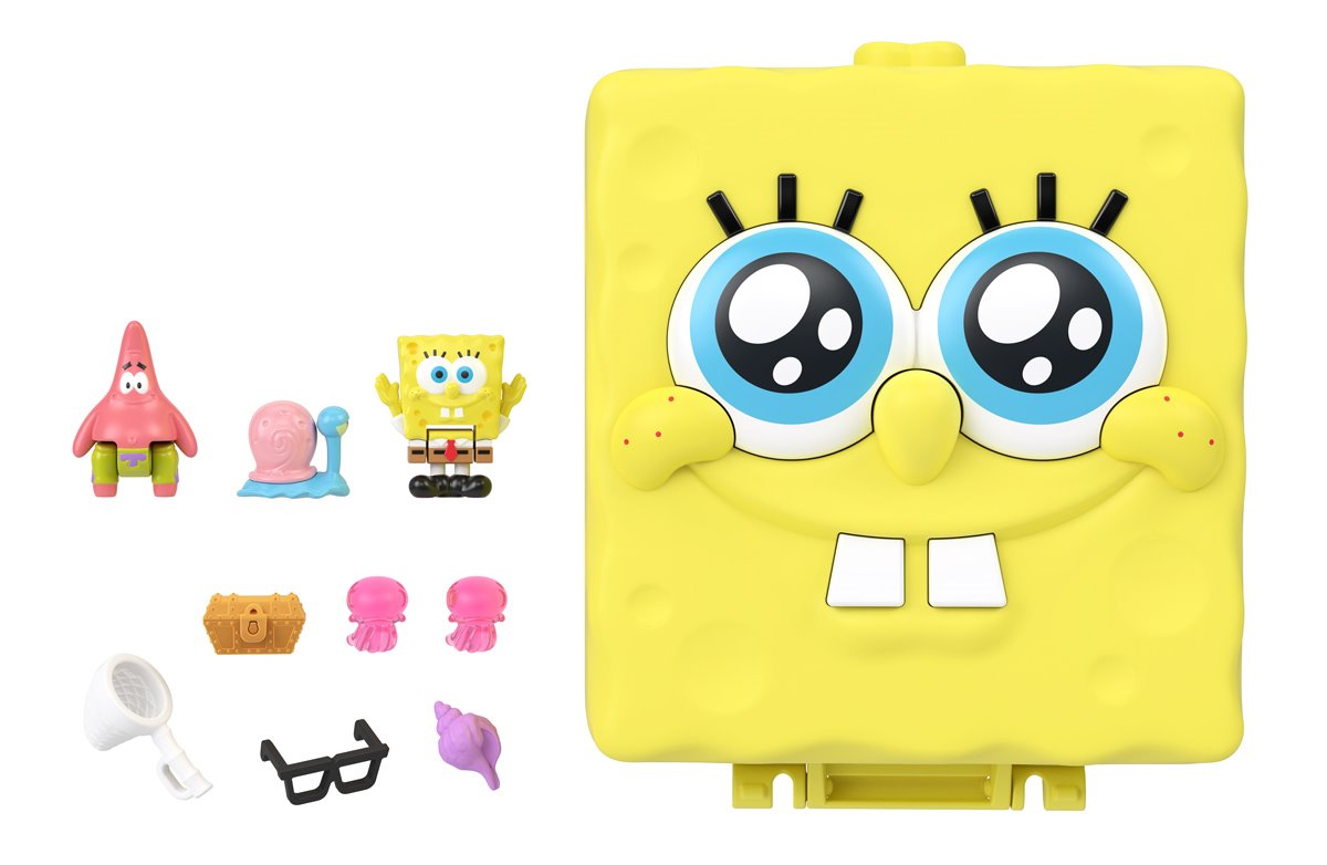 Playset Bob Esponja Calça Quadrada Polly Pocket Compact