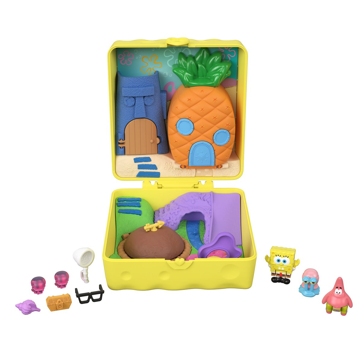 Playset Bob Esponja Calça Quadrada Polly Pocket Compact