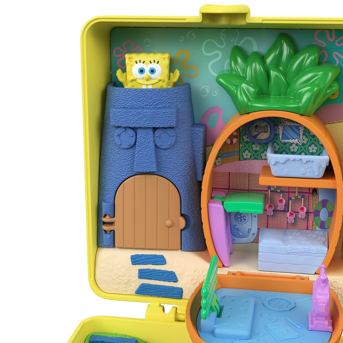 Playset Bob Esponja Calça Quadrada Polly Pocket Compact